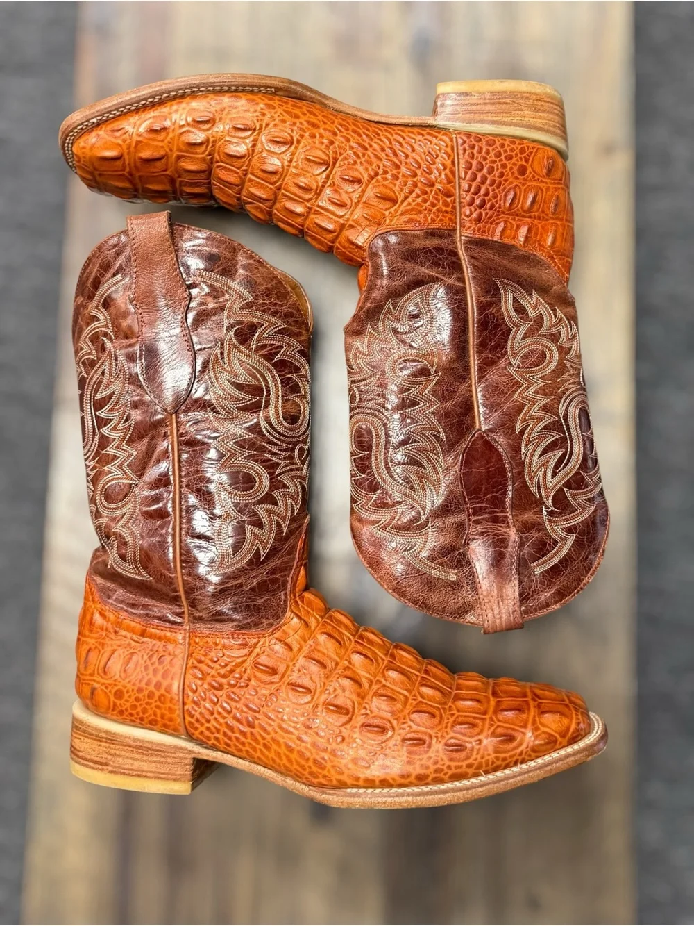 TEXAS LEGACY Western Boots - Square Toe Brown Size 12.5